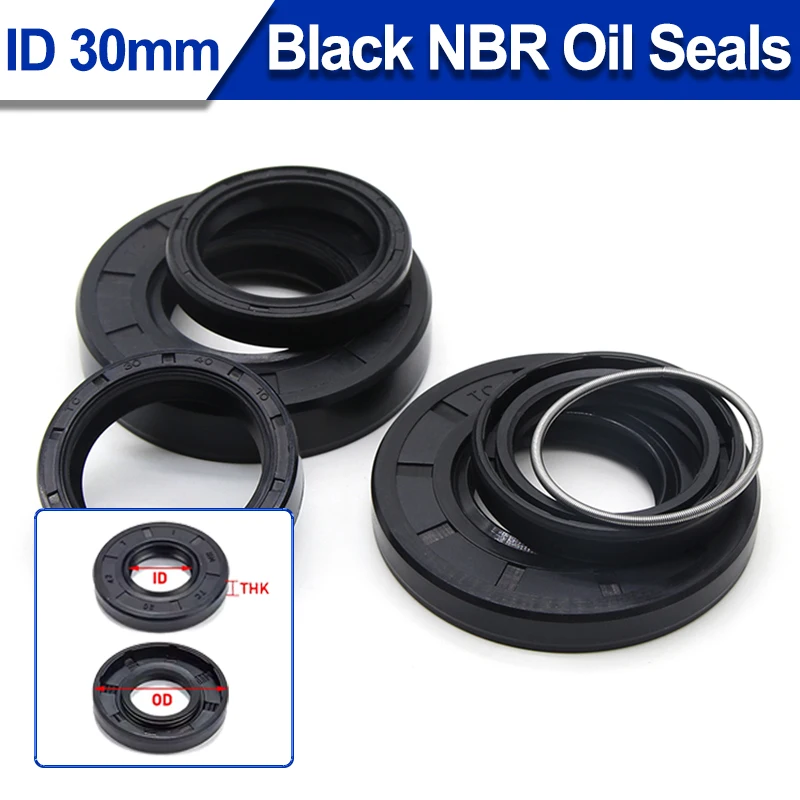 ID30mm Black NBR Oil Seals TC-30*38/40/42/43/44/45~68/70/72/75*5/6/7/8/9/10/11/12mm Nitrile Rubber Shaft Double Lip Gasket 1pcs