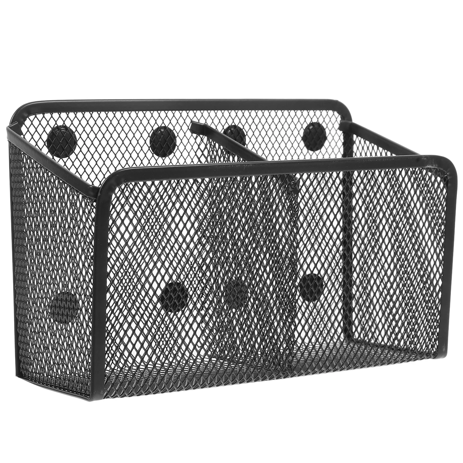 

Black Magnetic Pencil Cup Metal Wire Mesh Basket Office Locker Organizer Pen Marker Holder Supplies Magnetic Pen Holder