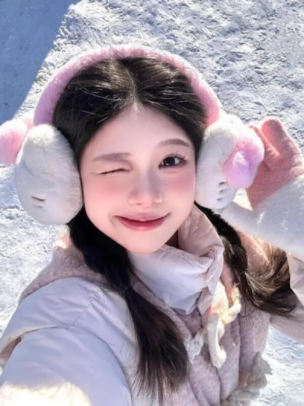 Милые мягкие плюшевые теплые наушники Sanrio Hello Kitty, розовые наушники Kt Cat, зимние уличные защитные наушники от холода, чехлы для ушей, подарки