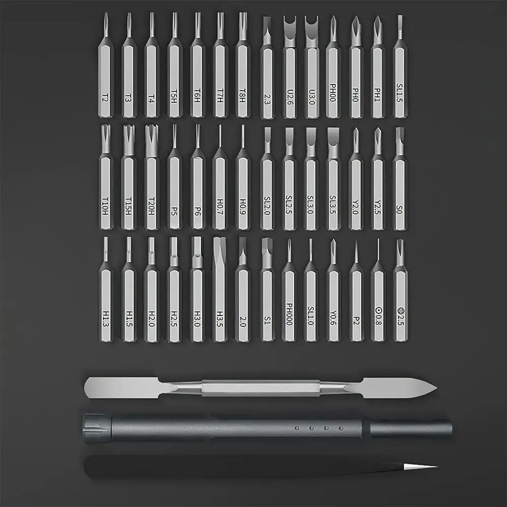 44-in-1 Mini-Präzisions-Schraubendreher-Set mit Metallgehäuse, Magnetische Kleine Schraubendreher mit Phillips, Pentalobe, Torx für Brillen – Detail 4