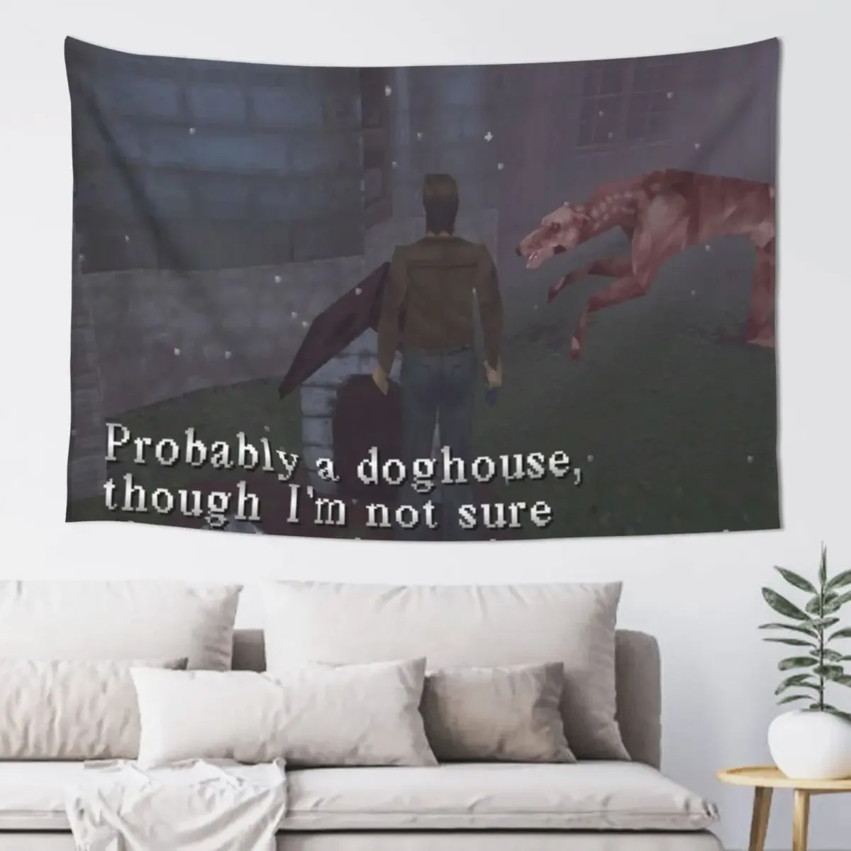 Silent Hill 1 Harry Mason Probably A Doghouse Meme Tapestry Wall Decorations Home Decoration Tapestry