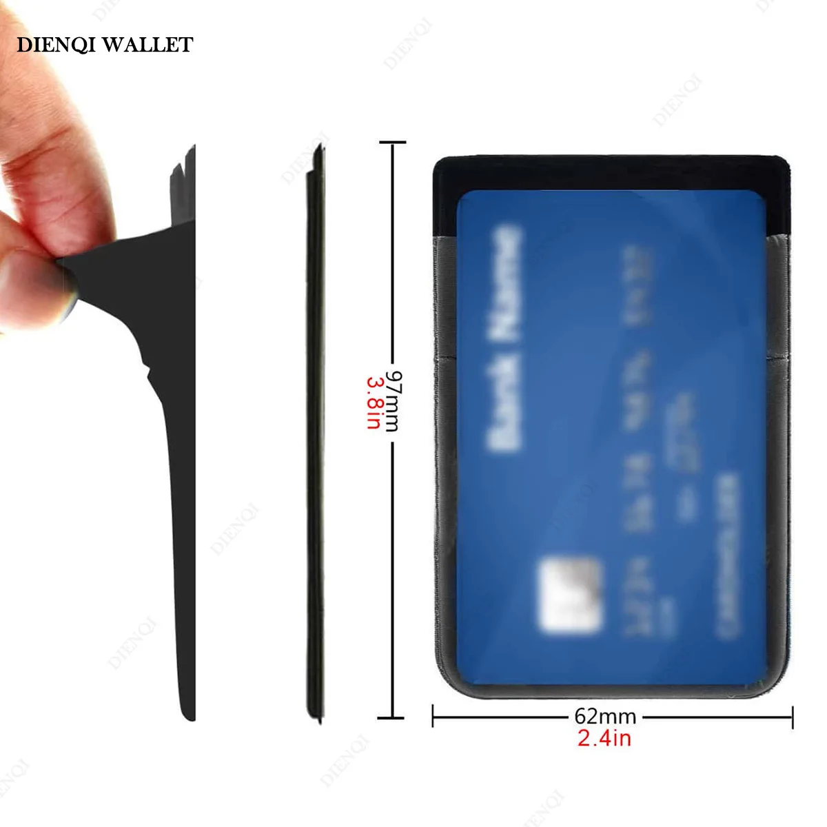 Phone Card Sticker Fashion Elastic Cloth Mobile Cell Phone Card Holder Money Clip Wallets Credit ID Cardholder Adhesive Pocket