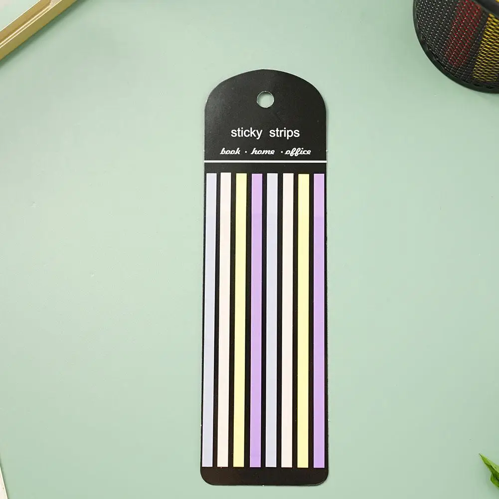 Color Sticky Notes Waterproof Transparent Highlighter Morandi Tape Neon Removable Sticky Labels Transparent Office Sc S6O7