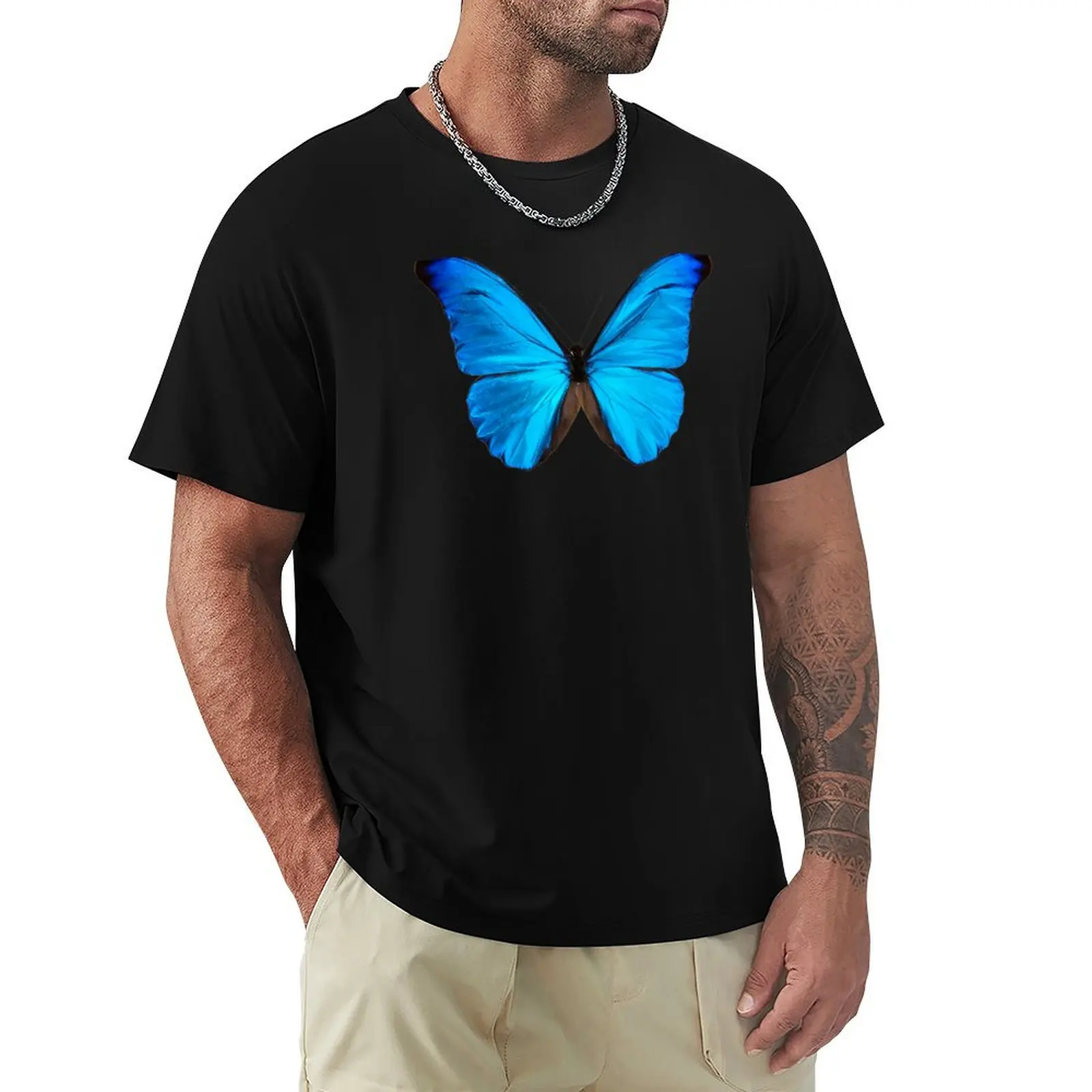 Giant Blue Morpho Butterfly T-Shirt t shirts for man cotton funny T-Shirt