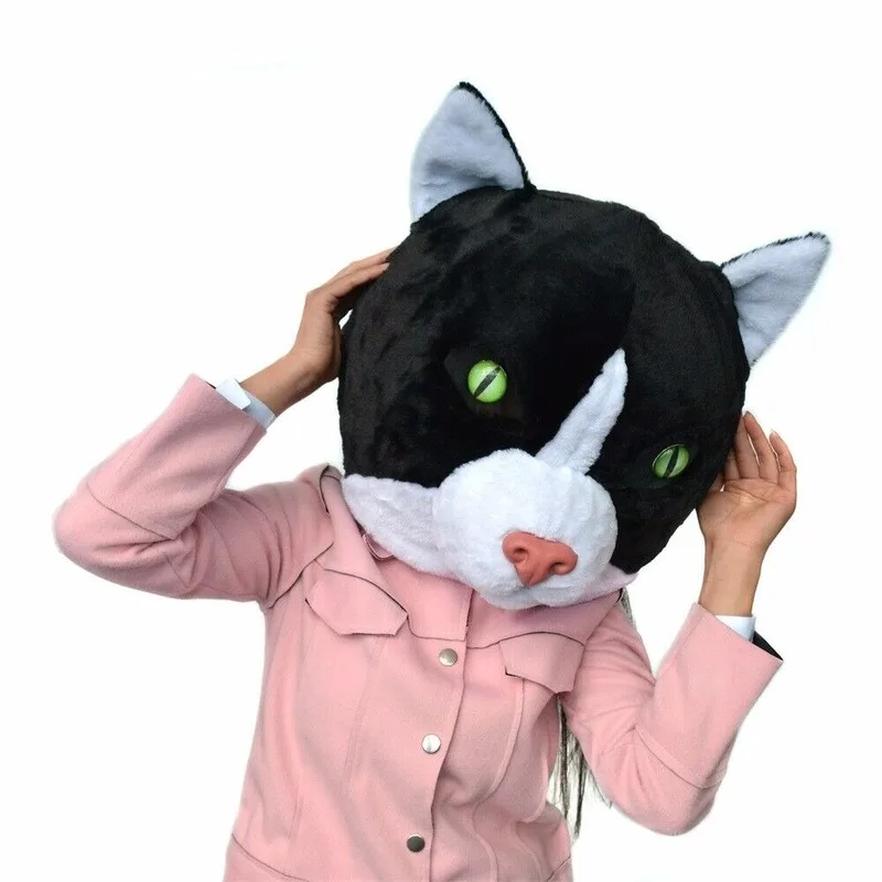 

Cat Mascot Costume Cosplay Furry Party Cartoon Costume Carnival Halloween Christmas Easter Ad Clothes Cat Mascot Plush Headdress