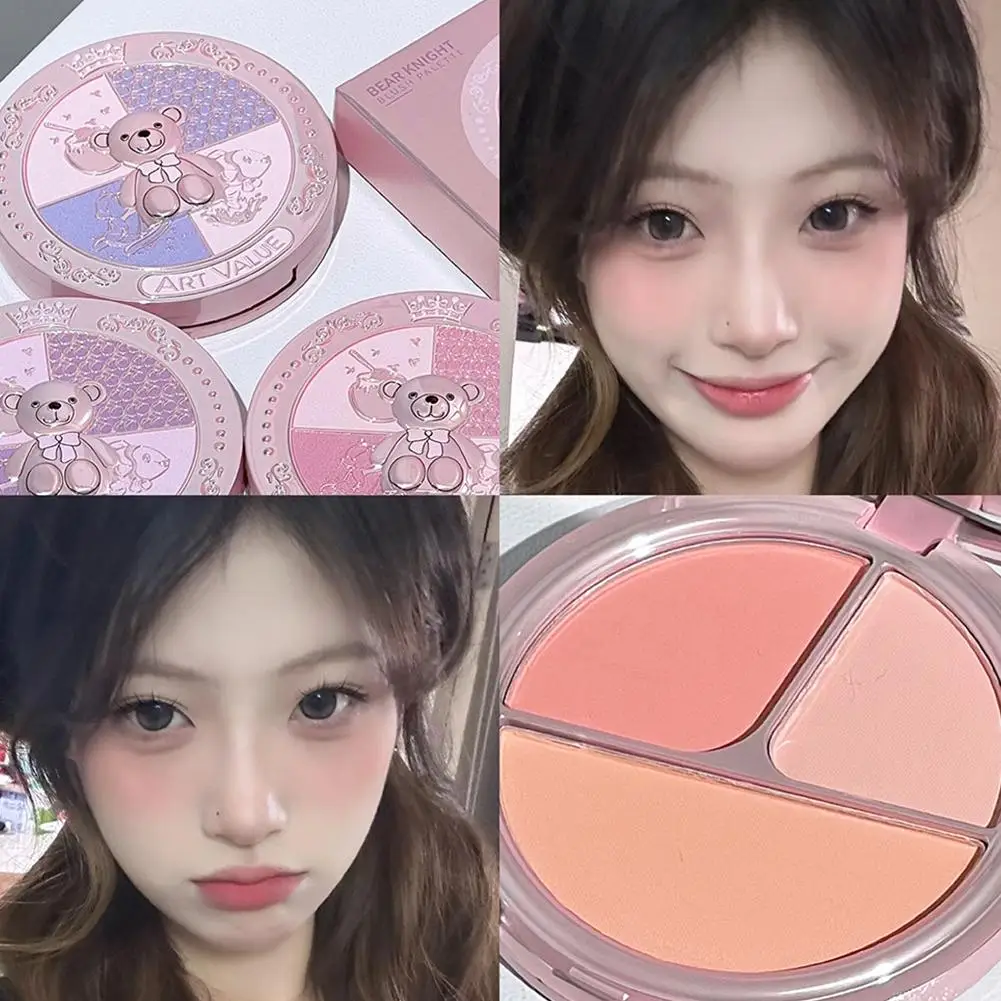 Nueva paleta de rubor de tres colores, sombra de ojos delicada y duradera, rubor que no se decolora, bandeja impermeable, integración X6A0