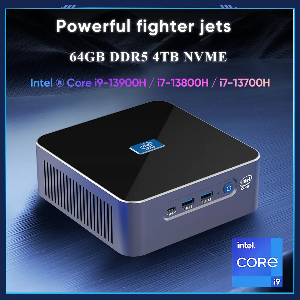 คอมพิวเตอร์ขนาดเล็กสำหรับเล่นเกมรุ่น13th S600 Intel Core i9-13900H i7-13620H คอมพิวเตอร์ตั้งโต๊ะ8K HTPC 2 * DDR5 64GB PCIE4.0 Windows BT5.2 11 WiFi6