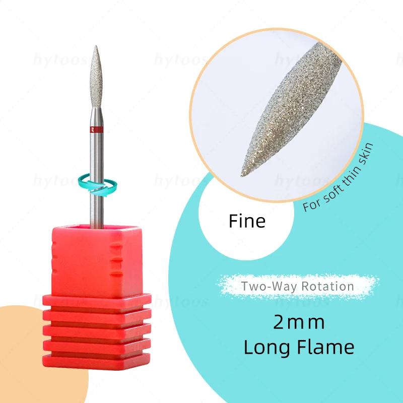 HYTOOS Flame Diamond Nagelbohrer 3/32'' Russischer Nagelhautreiniger Unterhautentferner Sicherheits-Maniküre-Werkzeug – Detail 6