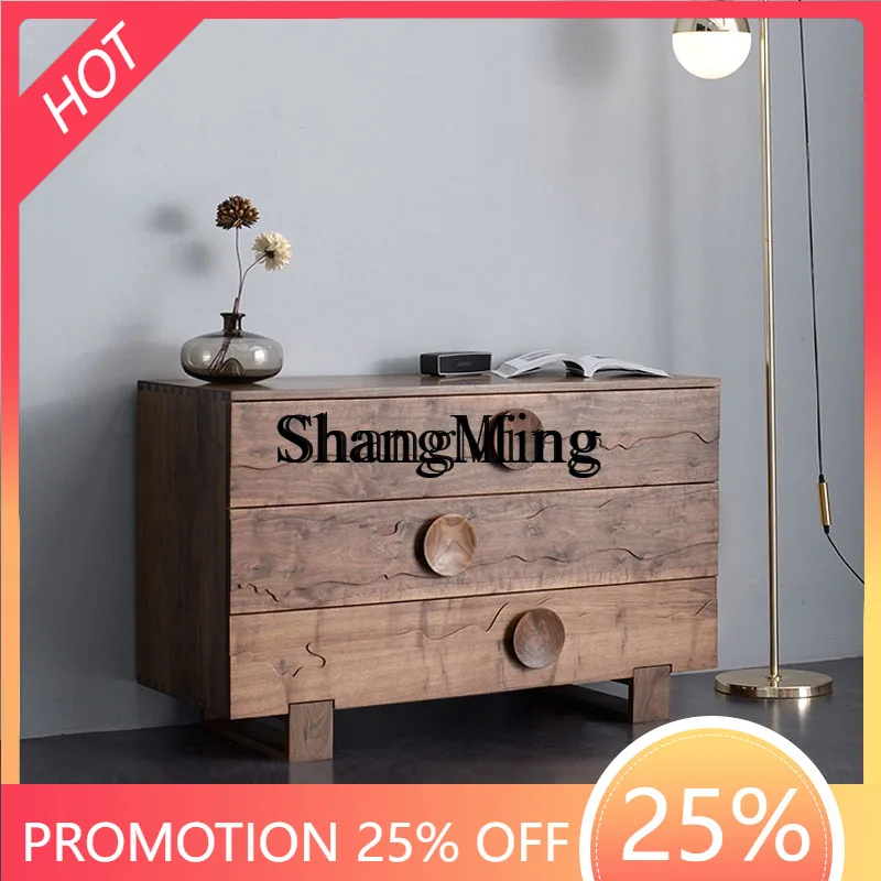 

CL шкаф-ведро из цельного дерева, современный шкафчик ваби, песчаный, черный орех, шкаф для спальни, шкаф с тремя ведрами