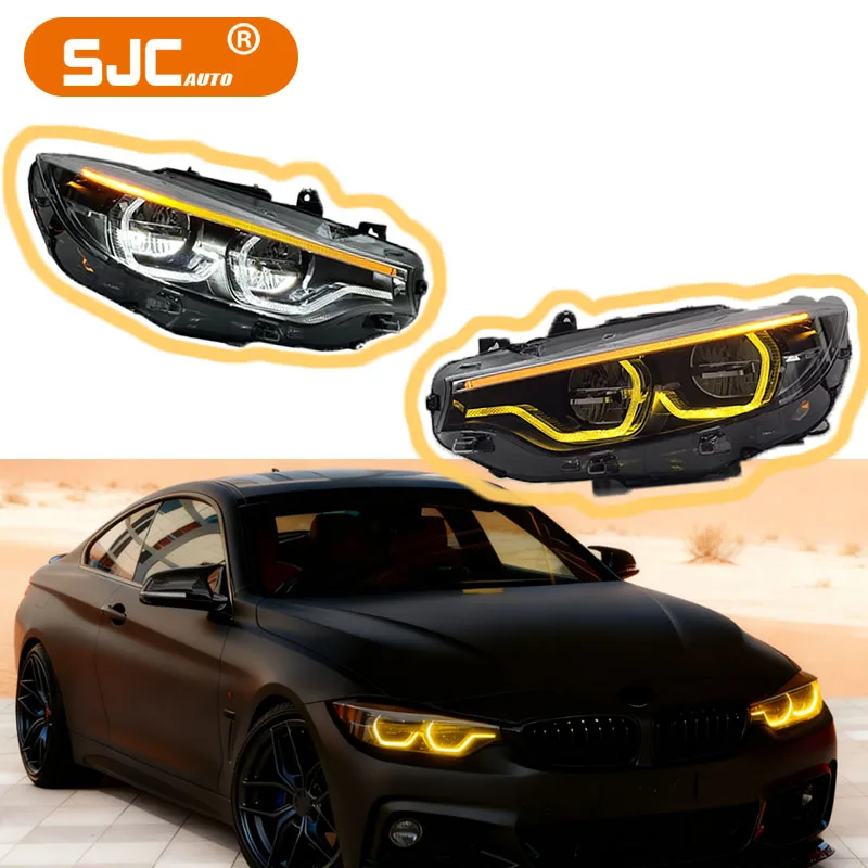

Фары SJC для BMW 4 серии M4 F32 F80 F33 F82 F36 430i 435i 440i, двухцветные, LCI, передние, LED, модернизированные.