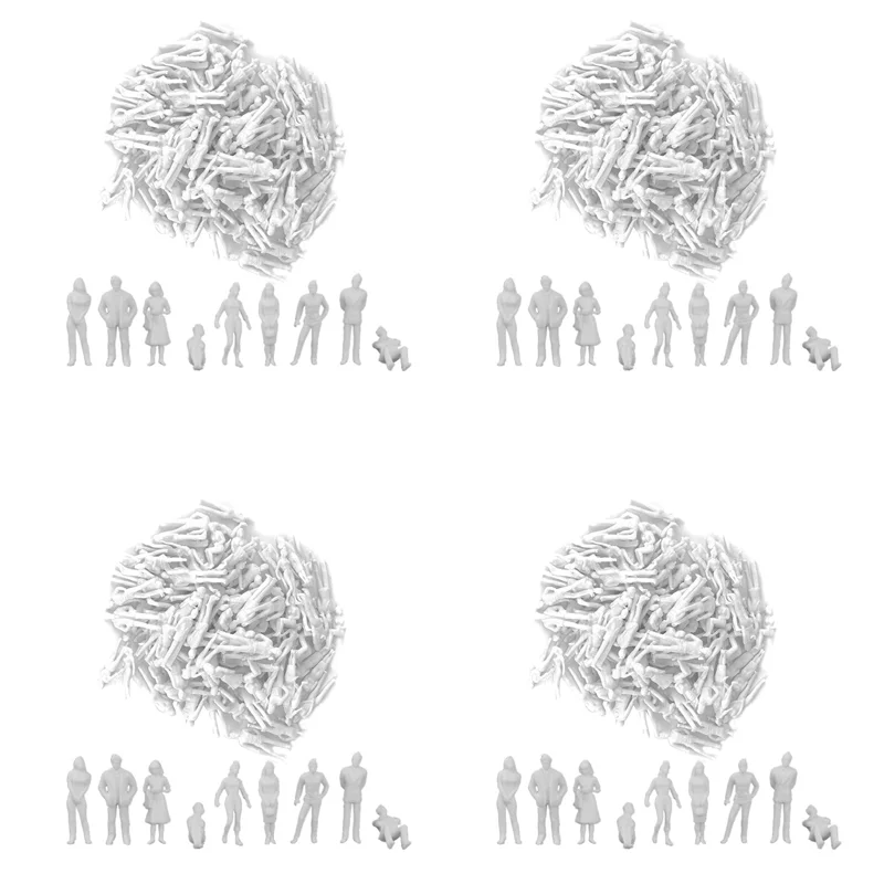 WOWFU-1:50 Figuras Brancas Modelo Arquitetônico Escala Humana Modelo HO Povos de Plástico, 40 Peças