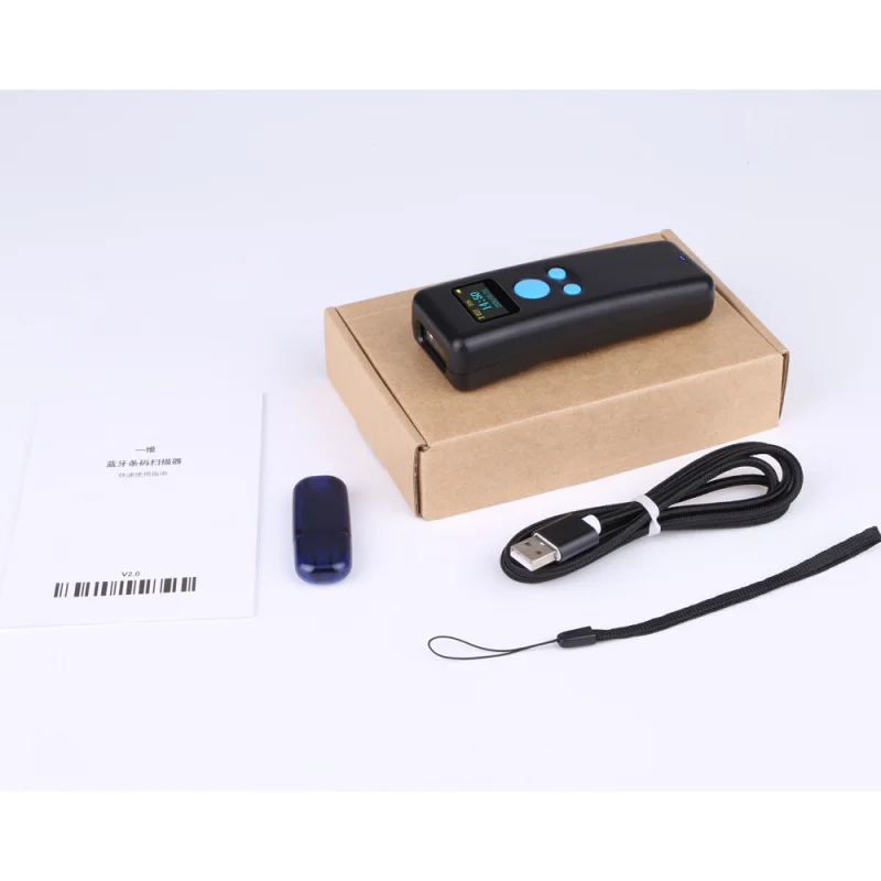 

Карманный 2D-сканер штрих-кода с дисплеем Bluetooth — портативный дизайн и большая память (карманный считыватель штрих-кодов для простого сканирования)
