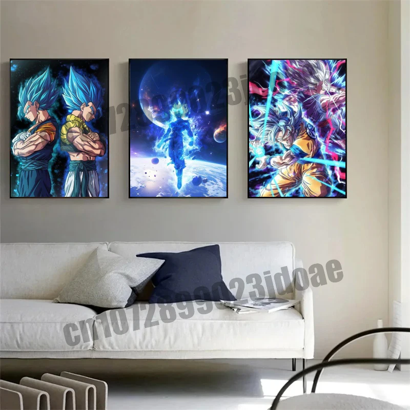 

Dragon Ball Cartoon Character Goku Gohan Vegeta Trunks Oil Painting Frameless Canvas Painting Party Jewelry Background Wall Gift