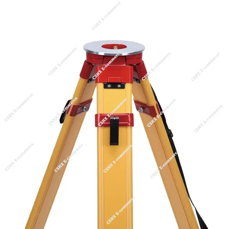 Tripod for RTW20A-BCDRD Heavy-duty Wooden Tripod, Flat Head Double Locking, Copper Center Screw, Suitable for RTK Total Station