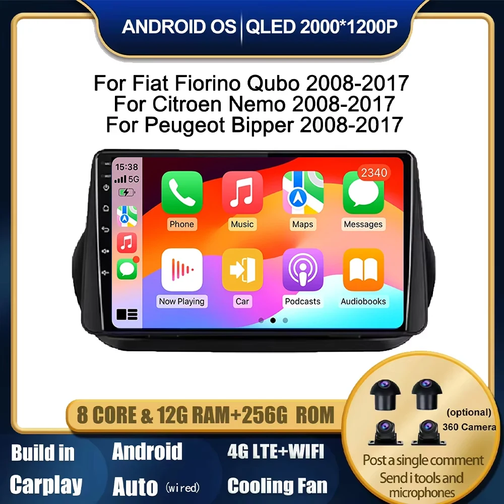 

Multimedia Player Wireless Carplay For Fiat Fiorino Qubo 2008-2017 For Citroen Nemo 2008-2017 For Peugeot Bipper 2008-2017