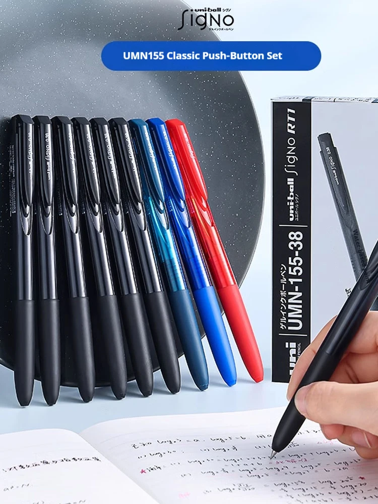 

Japan Original Uni UMN-155 Gel Ink Pen Telescopic Writing Stationery Ballpoint Pen 0.38mm/ 0.5mm Note Taking Exams Office Tools