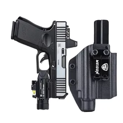 IWB Kydex Holster for Glock 19 19X 23 25 32 44 45 Compatible with Olight Baldr Pro 1350 Lumens Flashlight Optic Cut Carry