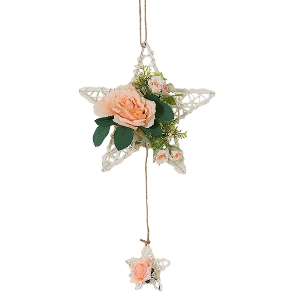 Wreath Rattan Rings Decorations Rattan Five-pointed Star Hanging Ornaments Handcrafted Durable Home Decorations Wear-resistant