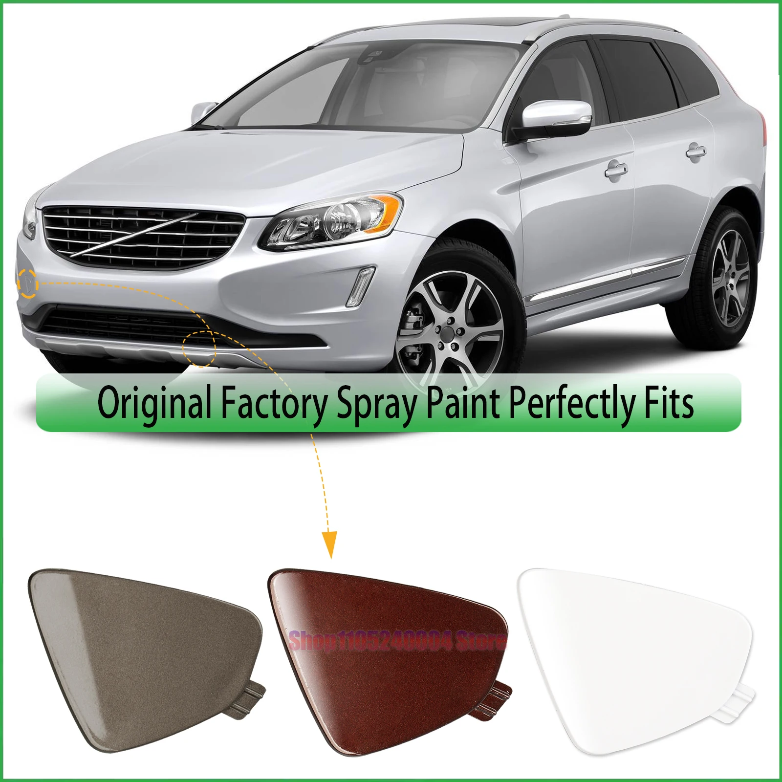 For VOLVO XC60 Right Front Tow Hook Cover Premium Accessory For All Models 2014-2017 Complete Kit Parts 31323767 398215624