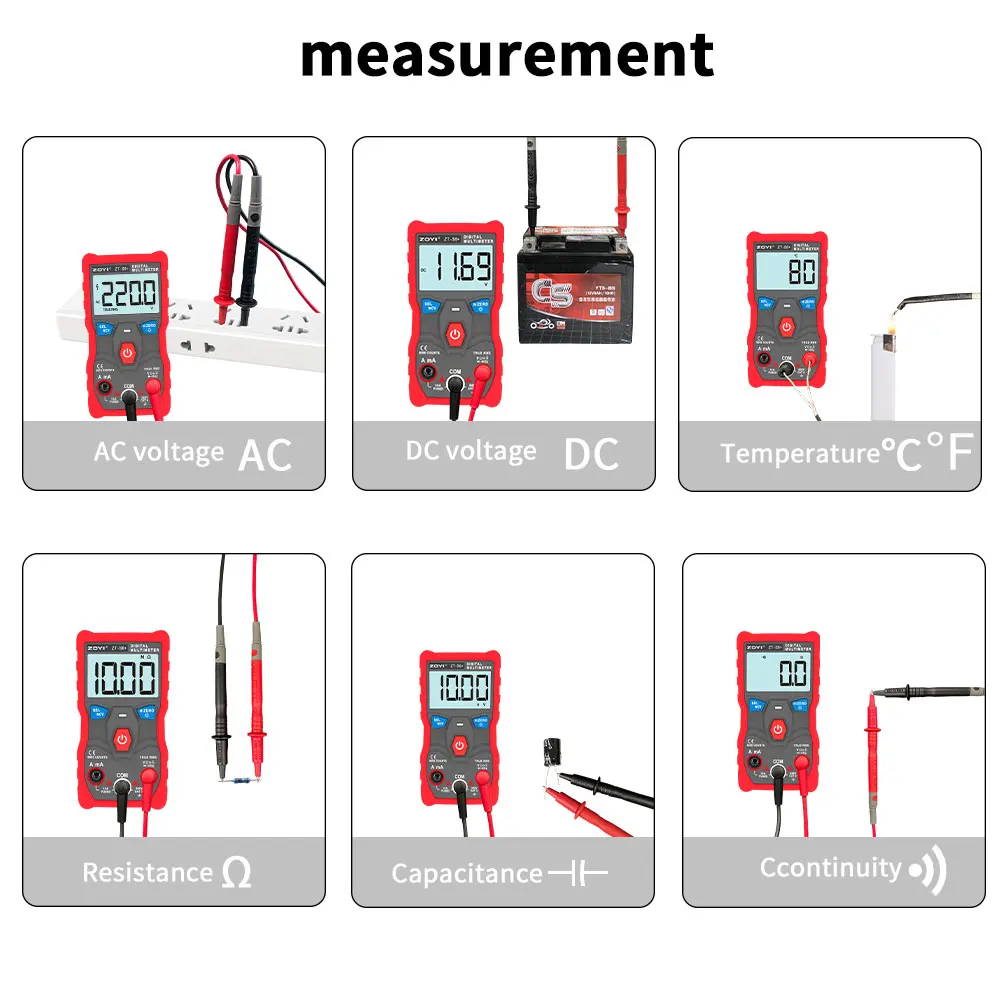 ZOYIZT-S6+Automatic digital multimeter shift-free intelligent high-precision anti-burn maintenance multimeter