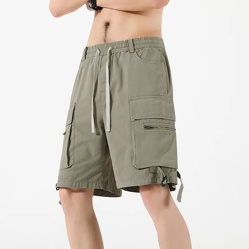 Brand Fashion Unisex Cargo Shorts Cotton Short Pants Multiple Pockets Knee Length Men Summer Shorts Size S-3XL