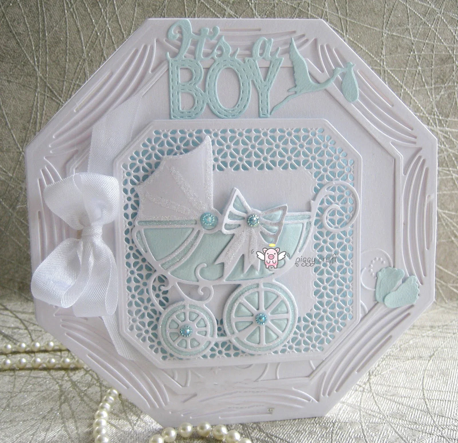 Piggy Craft metal cutting dies cut die mold Bow baby stroller Scrapbook paper craft knife mould blade punch stencils dies