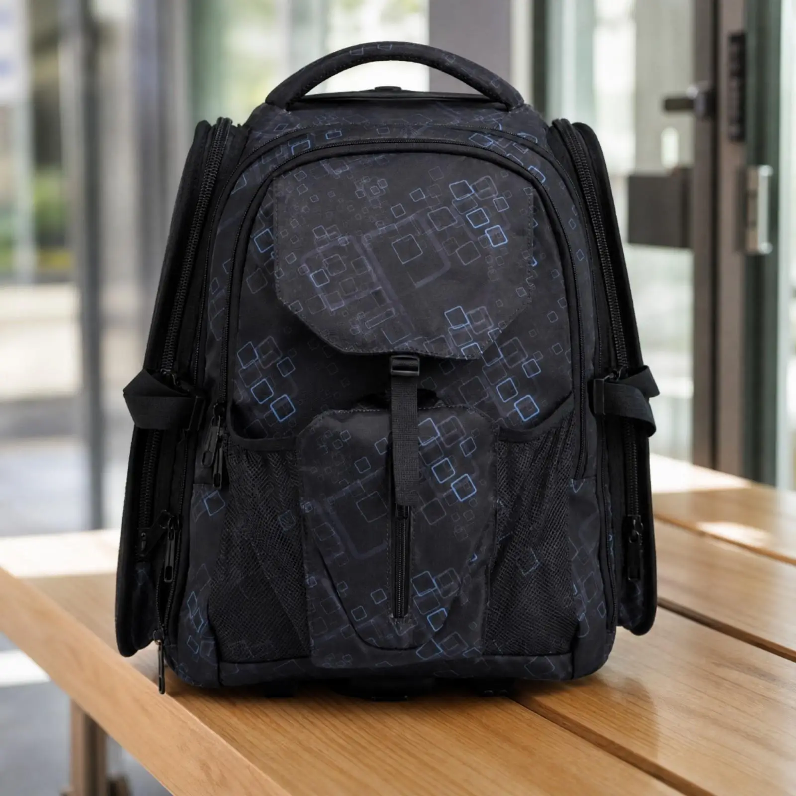 Easy Roll Skate Luggage Backpack with Casters for Roller Skates 38-46 Large Capacity Oxford Fabric Sports Equipment Bag