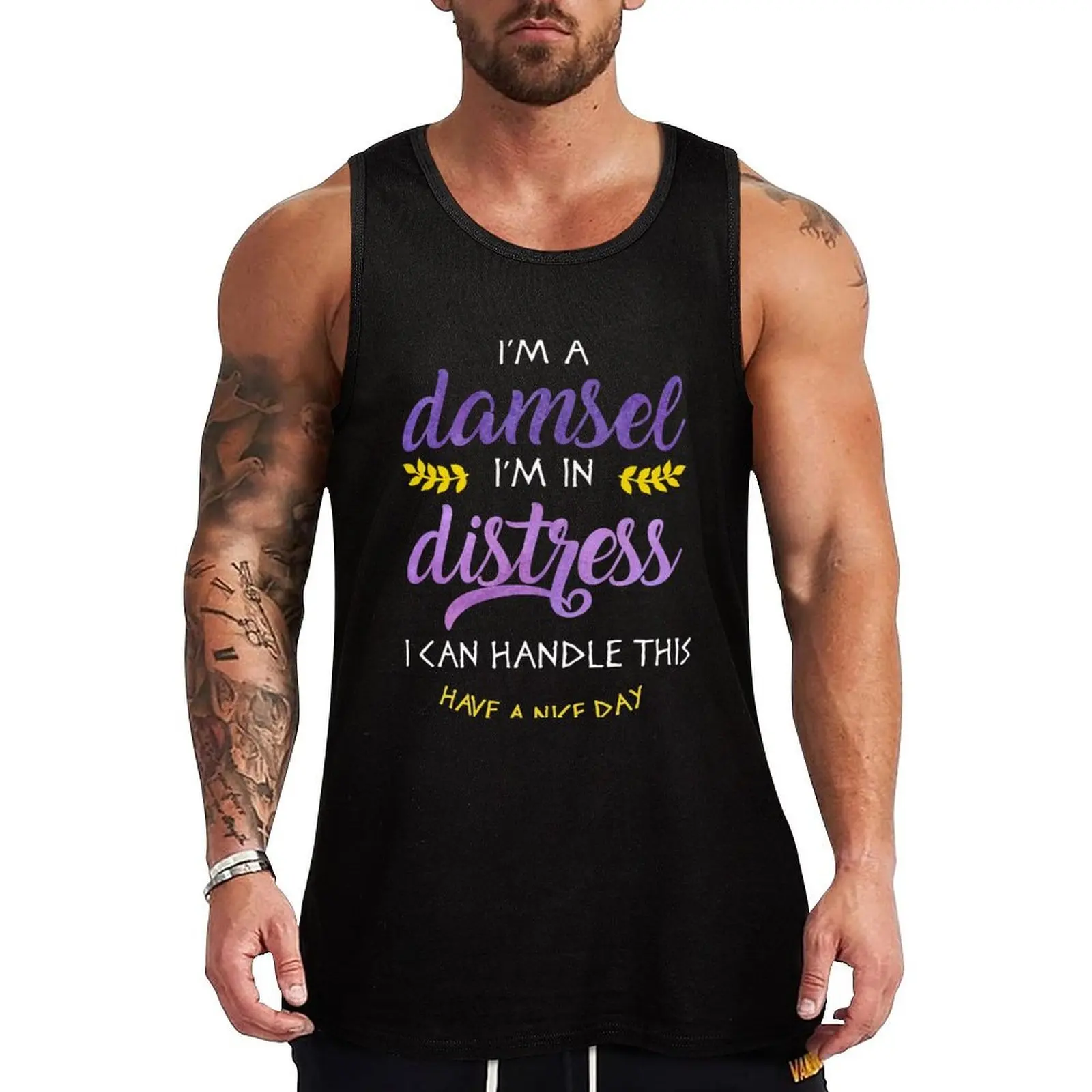

I'm a Damsel (Black) Tank Top Work Utility Tank Top Durable Sleeveless Wear