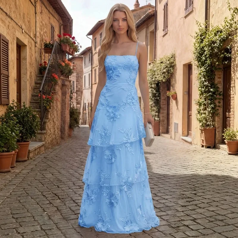 

GUWU Fashion Women Sexy Mesh Camisole Floral Evening Party Dress