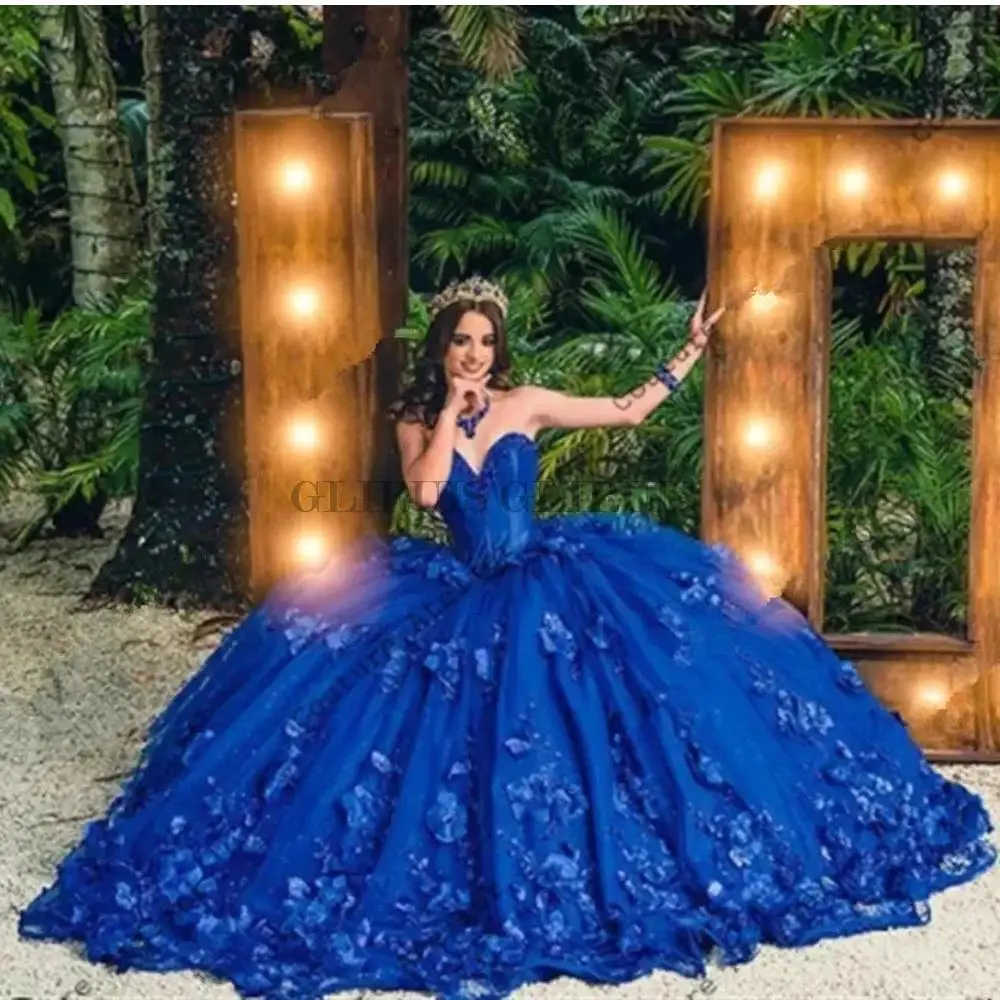 

Королевское синее платье принцессы Quinceanera, корсет на шнуровке с аппликацией, милое платье 16, со съемной накидкой, Vestidos De Customized