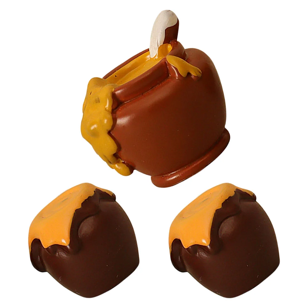 

1 Set Dollhouse Miniature Honey Pot Resin Mini Jam Jar Bee Themed Party Supplies Honey Pot Miniature Food Accessories