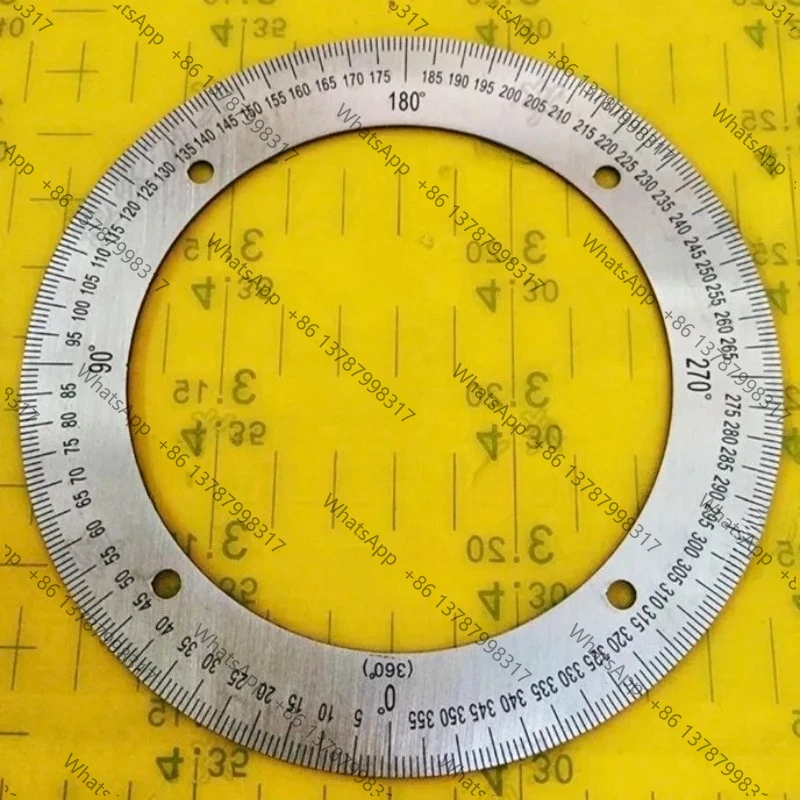 1pcs 130x92x1mm  Dial stainless steel Angle dial 360 degree protractor round accessories