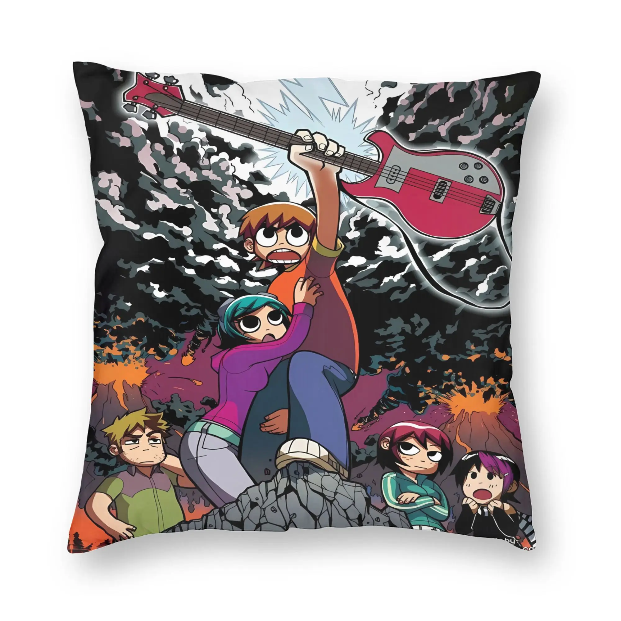Scott Pilgrim Guitar Fight Pillow Cover  Novelty Pillow Case For Chair Sofa Home Decor Design Pillowcases Gift Idea