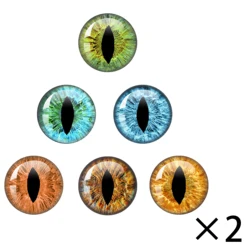 Cabujones de ojos de cristal redondos, cúpula redonda de 10MM-40MM, Ojo de dragón, Ojo de Gato, juguetes, accesorio de joyería DIY, mezcla de camafeo de ojo de pupila