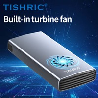 TISHRIC 10Gbps/20Gbps SSD M2 NVME Enclosure Single/Dual Protocol M-Key/B+M-Key M.2 External Hard Drive Case With Cooling Fan