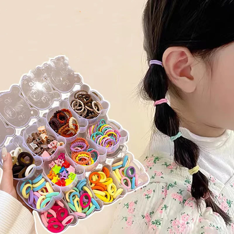 

Candy Color Baby Hair Ropes Hairpins Set Colorful Princess Girl Disposable Rubber Bands Cute Mini Kids Hair Claws Hair Accessory