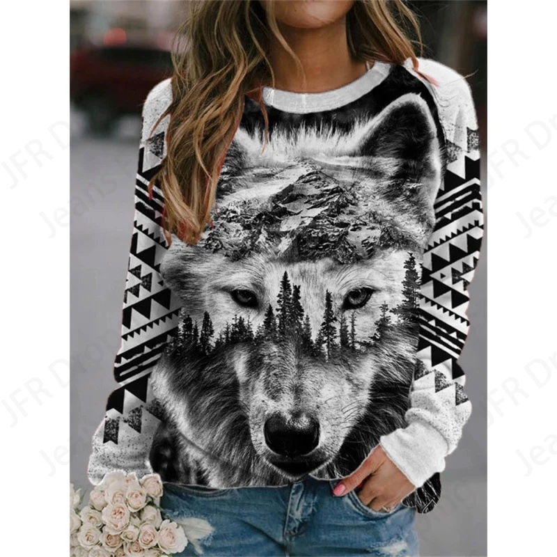 

Animal Wolf 3d Print Hoodies Women Fashion Hoodie Crewneck Casual Wolf Sweatshirt Girls Coat Women Sweats Girl Clothes Harajuku