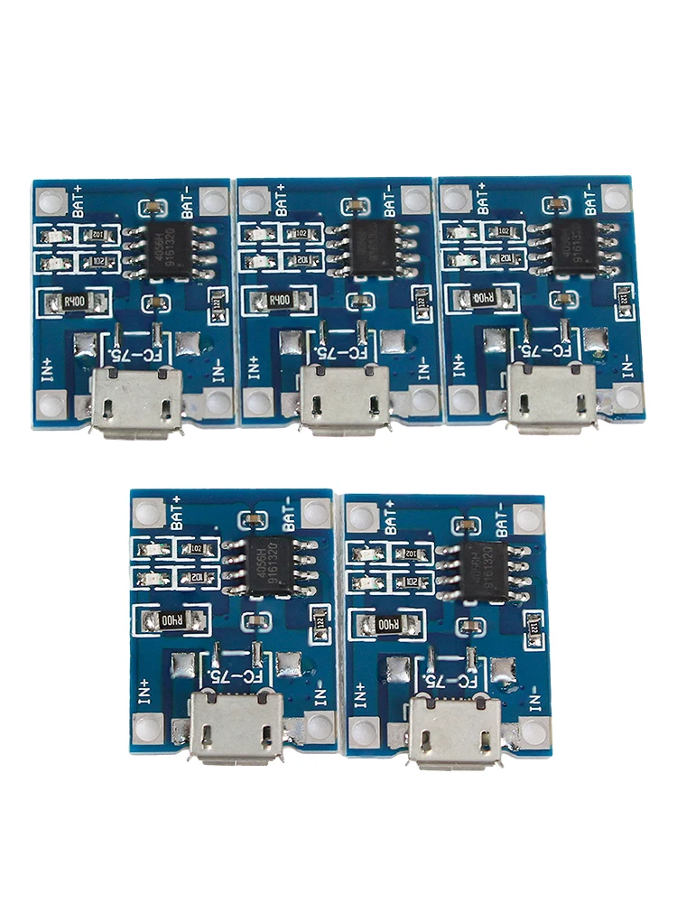 5PCS  Micro TP4056+ Protection Dual Function 5V 1A Micro USB 18650 Lithium Battery Charging Board Charger Module