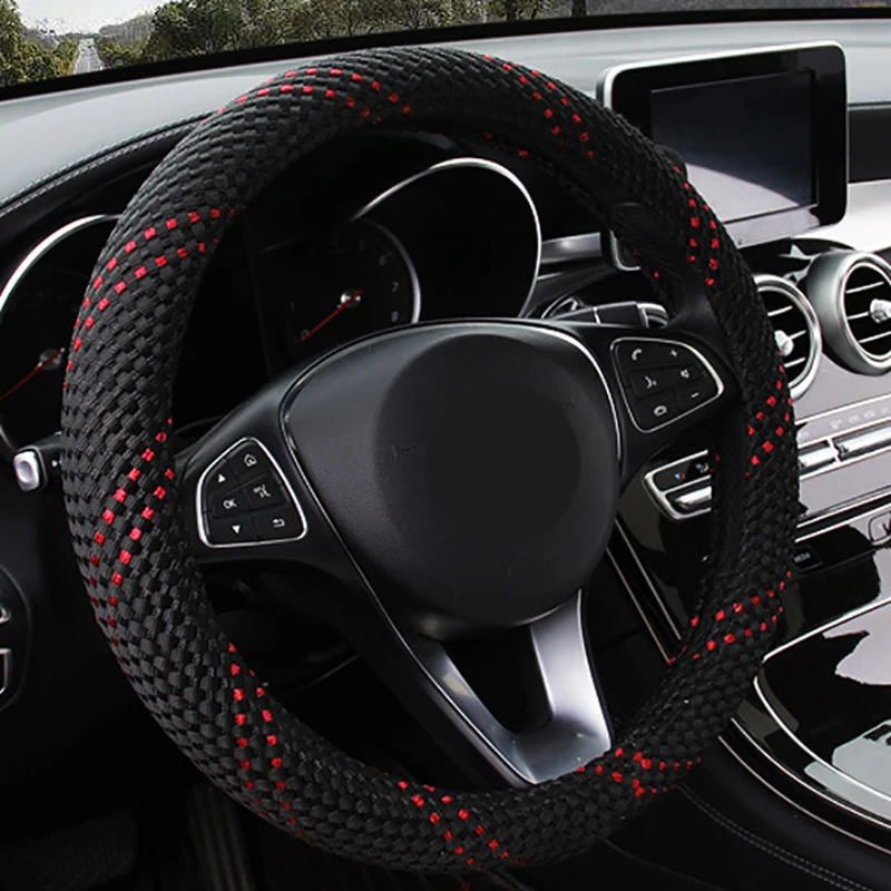 Auto Car Steering Wheel Cover Big Truck Bus Van Lorry Large Trailer SUV Volant For 36 38 40 42 45 47 50 CM Ice silk Breathable