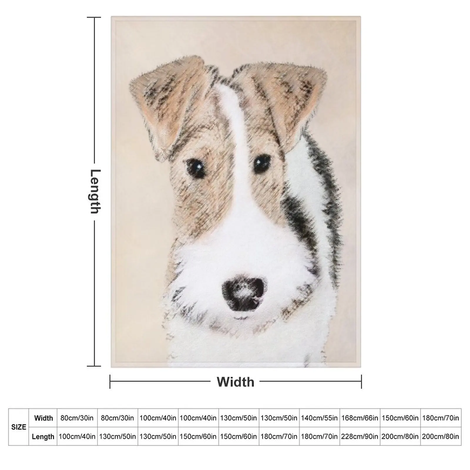 Wire Fox Terrier Throw Blanket couch cozy soft plush fuzzy picnic outdoor blanket