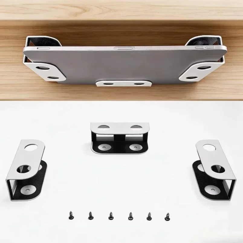 Under Desk Laptop Mount Metal Tray Hidden Storage Holder for Notebook Space Saving Workspace Organizer Slide Out No Drill