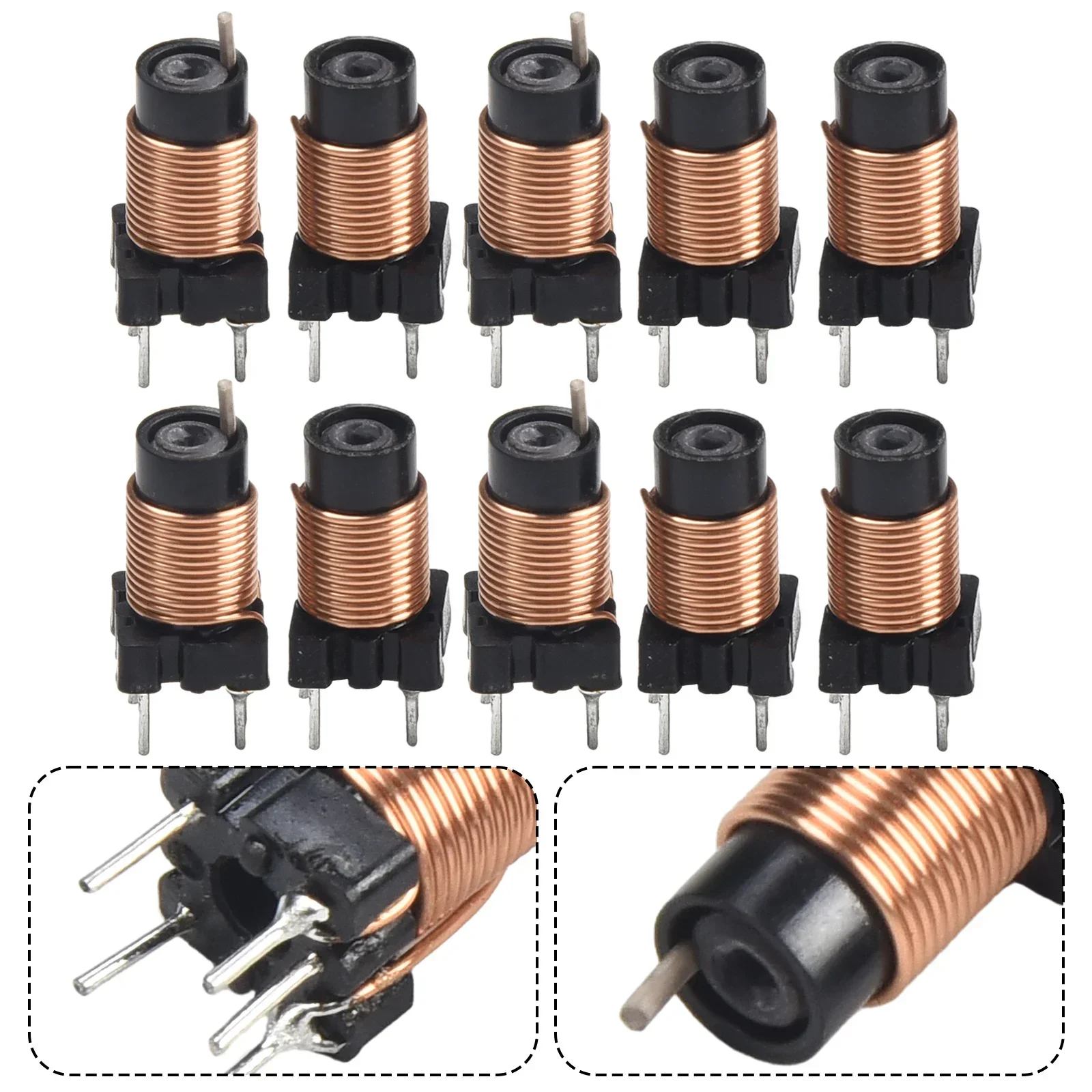 10PCS High-Frequency Ferrite 12T 0.6uh-1.7uh Adjustable Inductance High-Frequency Ferrite Core Plug-in Inductor