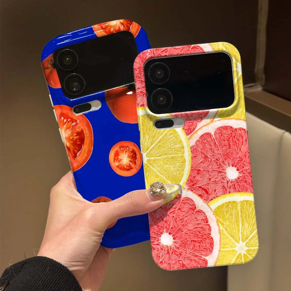 

Tomato Grapefruit Pattern For Xiaomi 17 15 14 14T 13 12T 11 11i 11X Pro Max Lite NE 5G Feilin Wave Oil Shell Cover