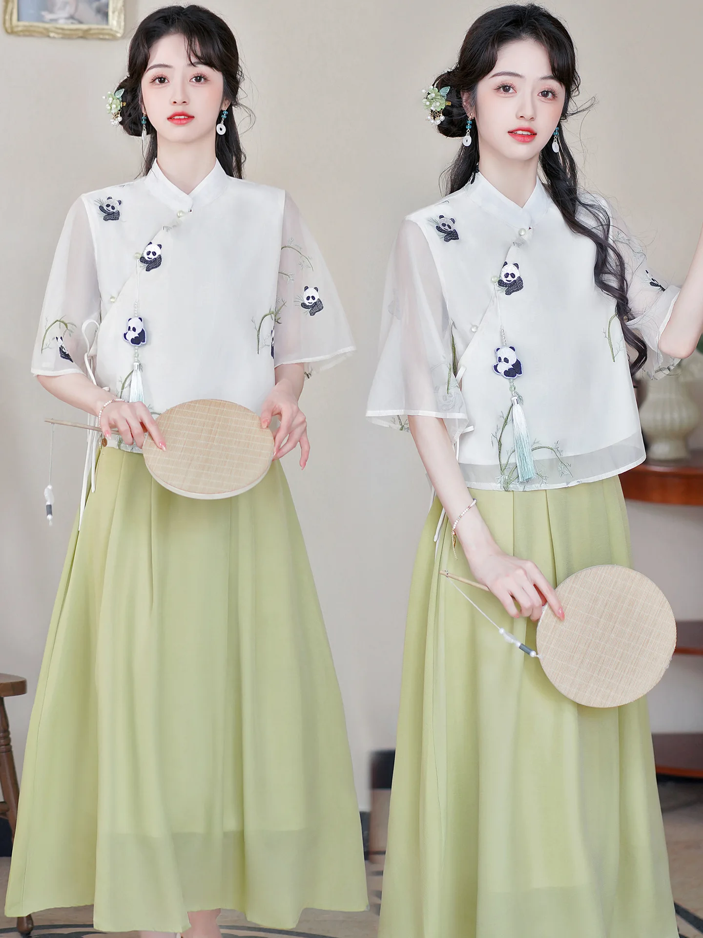 

YOUDEYISI 2024 Literary and Artistic Girl, Republic of China Style Embroidery Two-piece Set of New Chinese Style Improved Hanfu