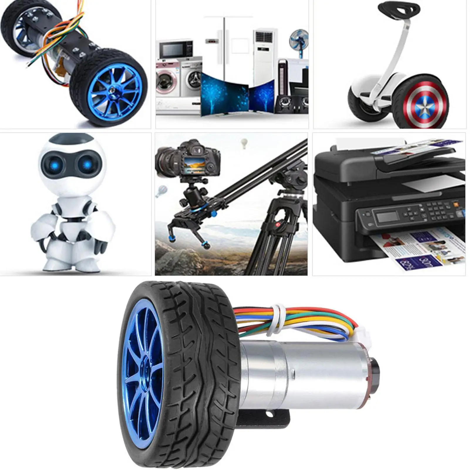 Zestaw DIY: Silnik z przekładnią enkoderową, uchwyt montażowy, koło 65mm do inteligentnego robota samochodowego DC6V