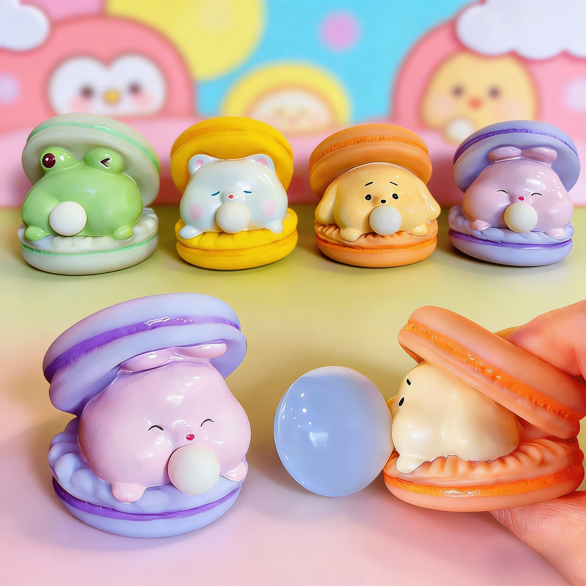 

Мягкая игрушка-антистресс «Бургер с животными»: милый мультяшный сенсорный фиджет для снятия стресса, забавная игрушка для снятия напряжения и декор для стола