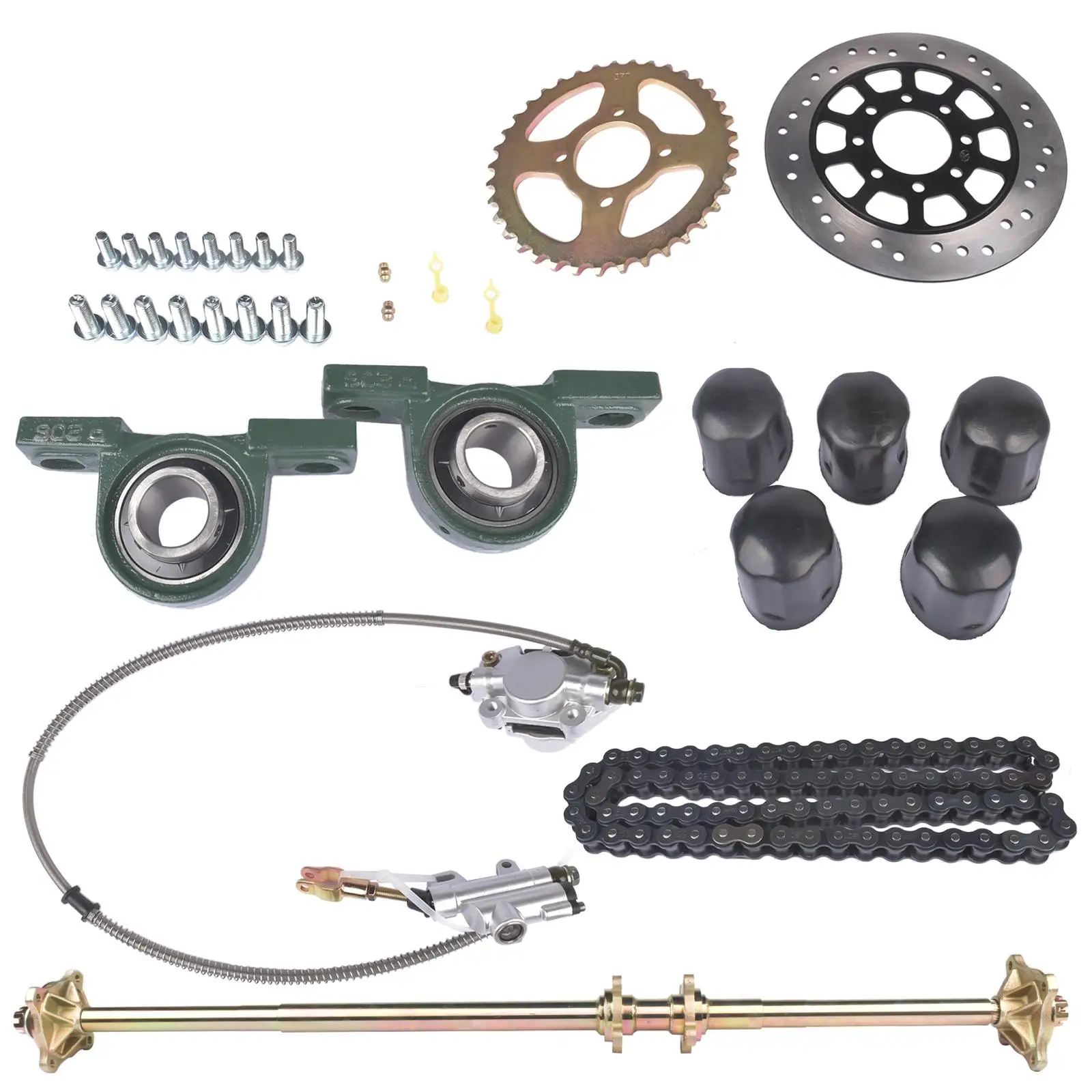 AP01 Rear Live Axle Kit w/ Brake Assembly & Chain for ATV Go Kart Quad Drift Trikes