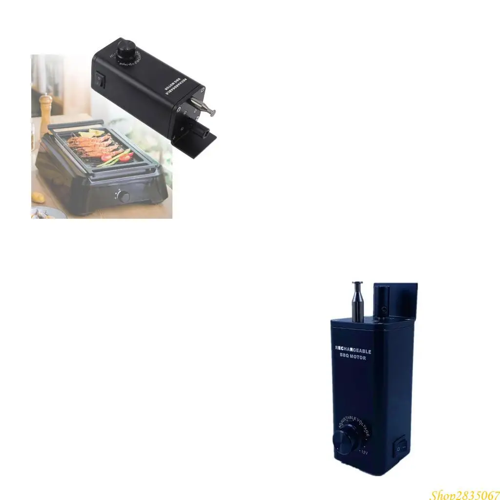 

3-12V Adjustable Speed Barbecue Grill Oven Motor Replacement Rechargeable Electric Grill Motor for Camping Kitchen 831F