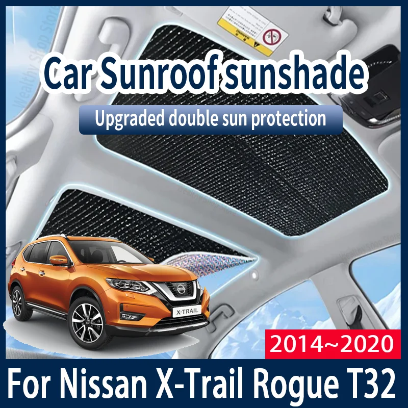 

Для Nissan X-Trail Rogue T32 2014 ~ 2020 2017 MK3 автомобильные солнцезащитные козырьки на крыше, солнцезащитный козырек, защита от УФ-лучей, теплоизолирующие аксессуары