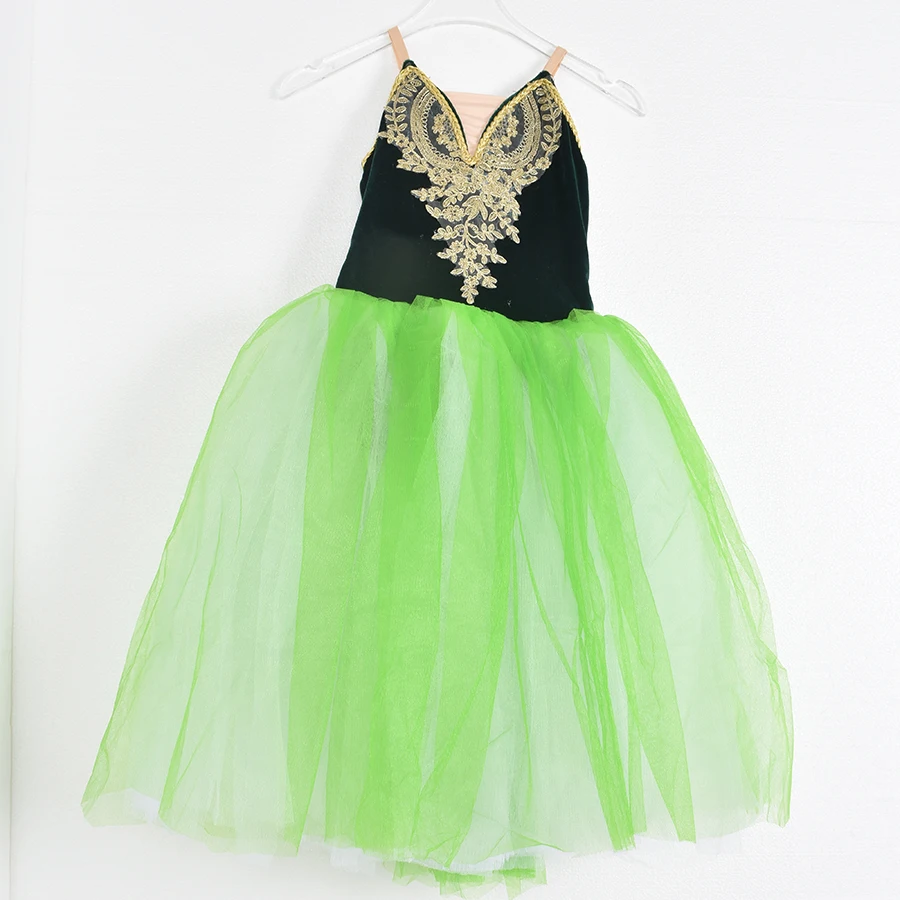 

Новая балетная юбка для девочек, детский профессиональный балетный костюм, юбка-пачка для выступлений, пышная юбка феи, длинная марлевая S